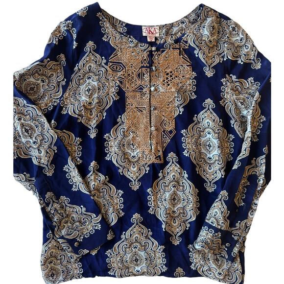 AKA New York 100% Silk Shirt - Picture 1 of 8